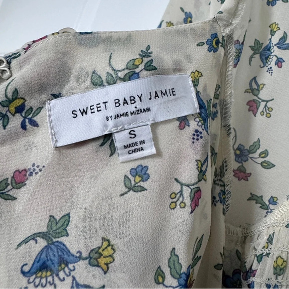 RTR Sweet Baby Jamie Floral Flowy Midi Dress Prairie Cottagecore Boho Garden SzS - Picture 8 of 13